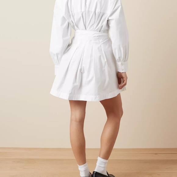 AE Long-Sleeve Pleated Mini Shirt Dress - Picture 4 of 7